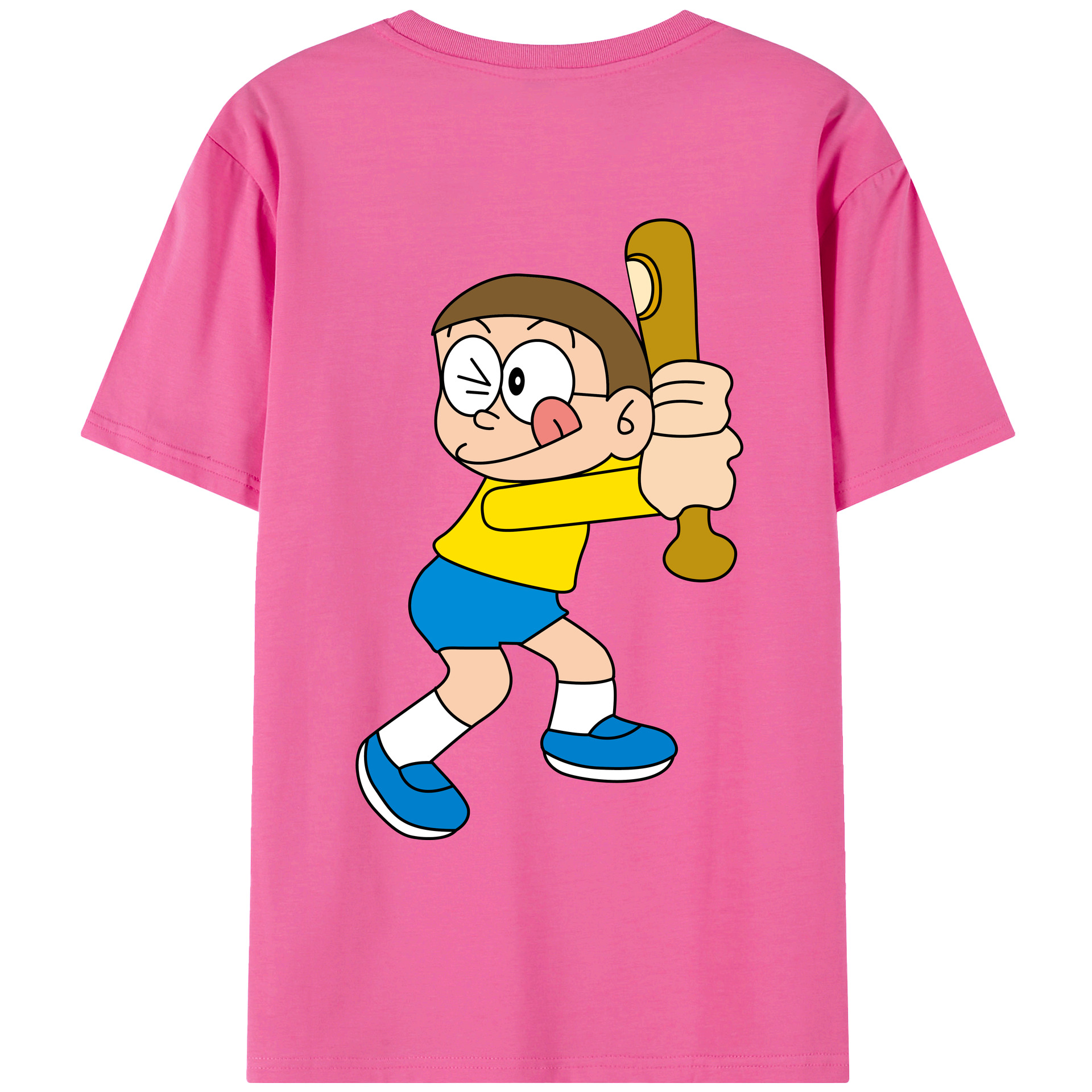 （画像用） ドラえもん 野比 のび太 Doraemon Nobita Nobi レディース半袖Tシャツ(バックプリント)